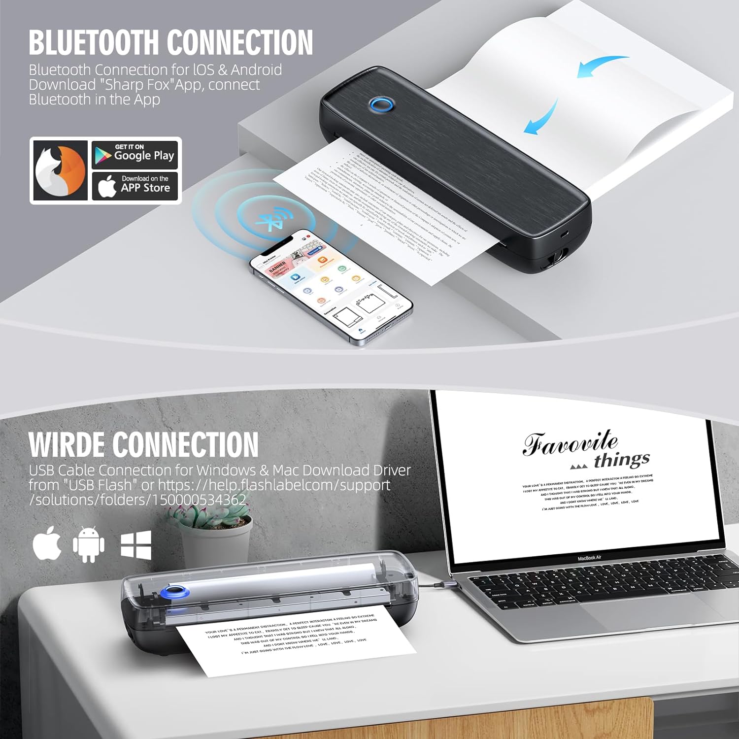 Wireless Portable Inkless Thermal Printer – Belro