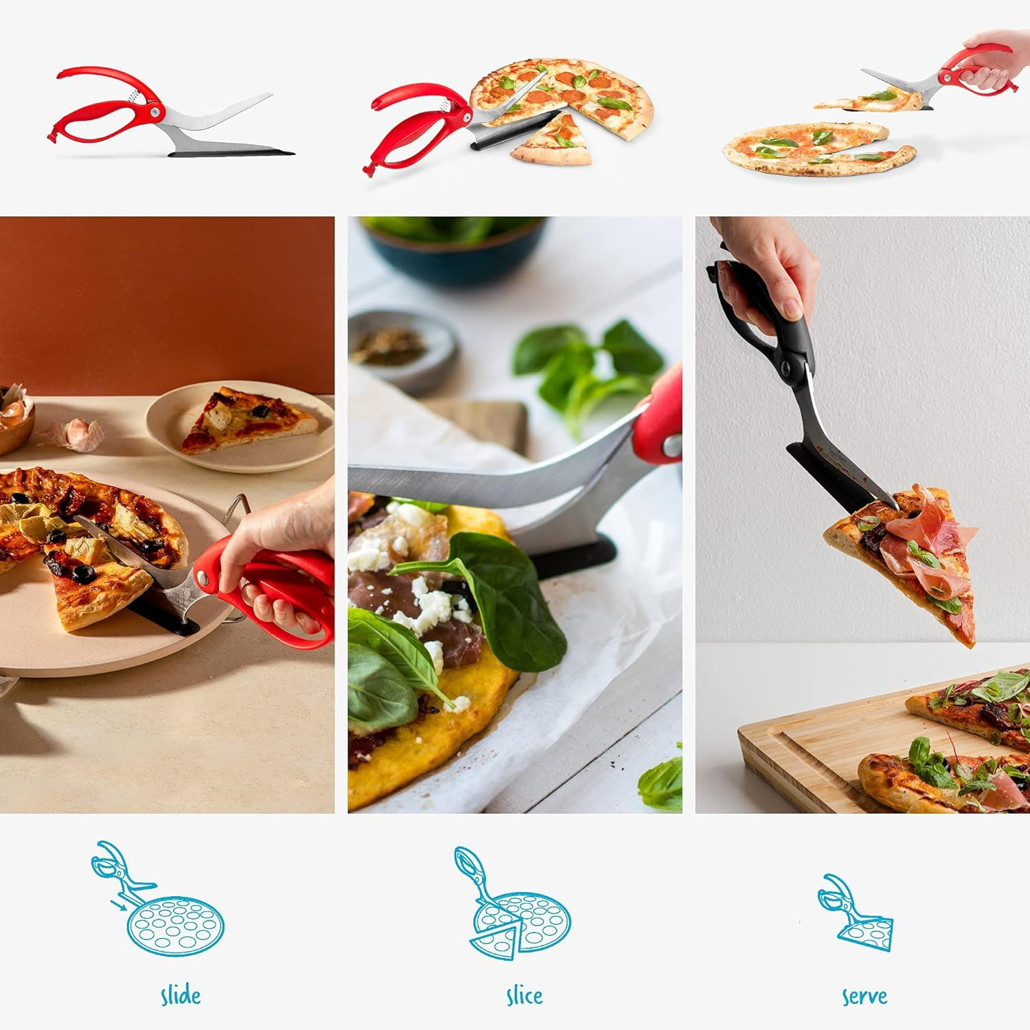 Non-Stick Pizza Scissors with Protective Server – Belro