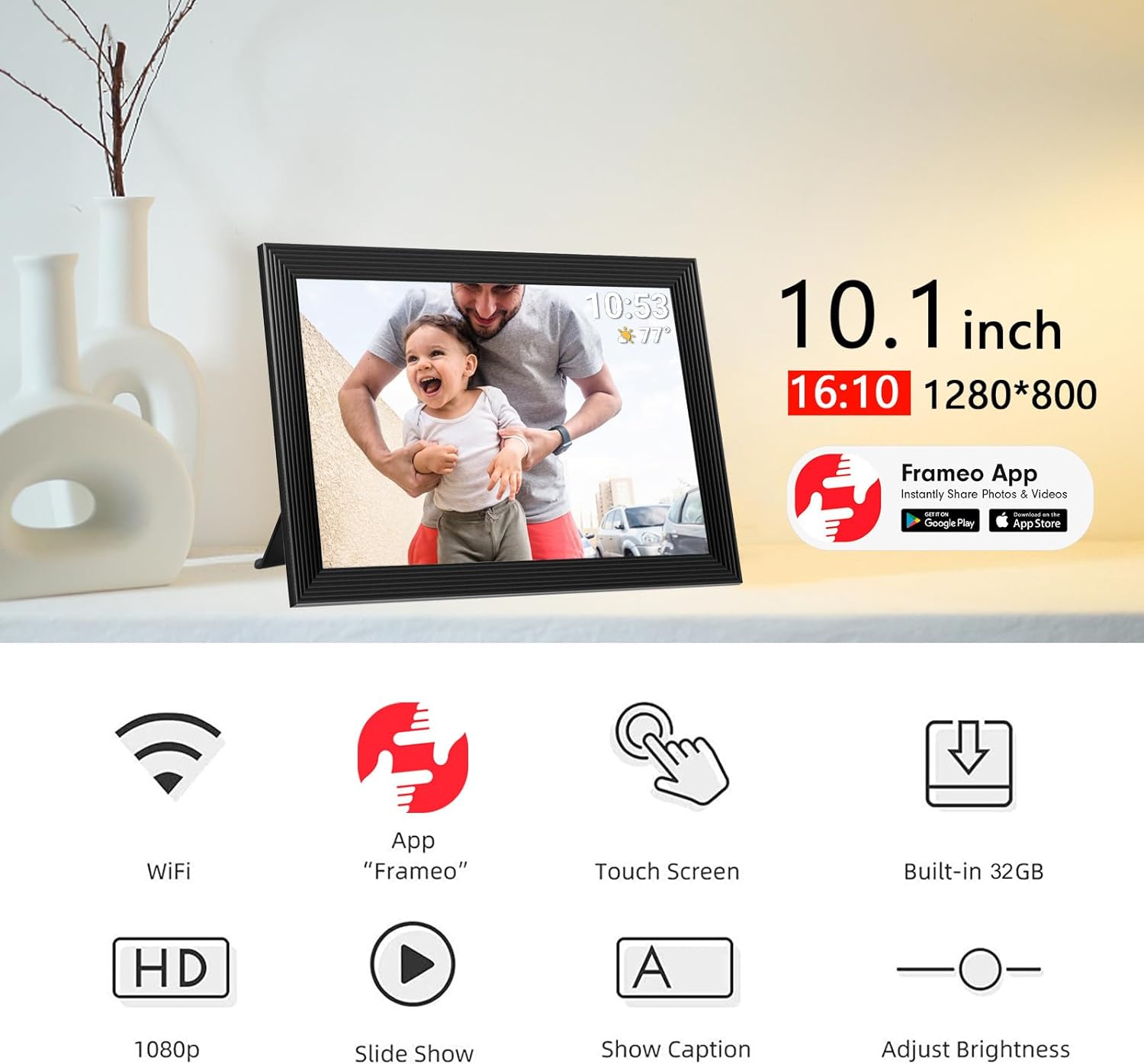 High-Resolution Digital Frame Top Electronic Frame With Video And Came ...