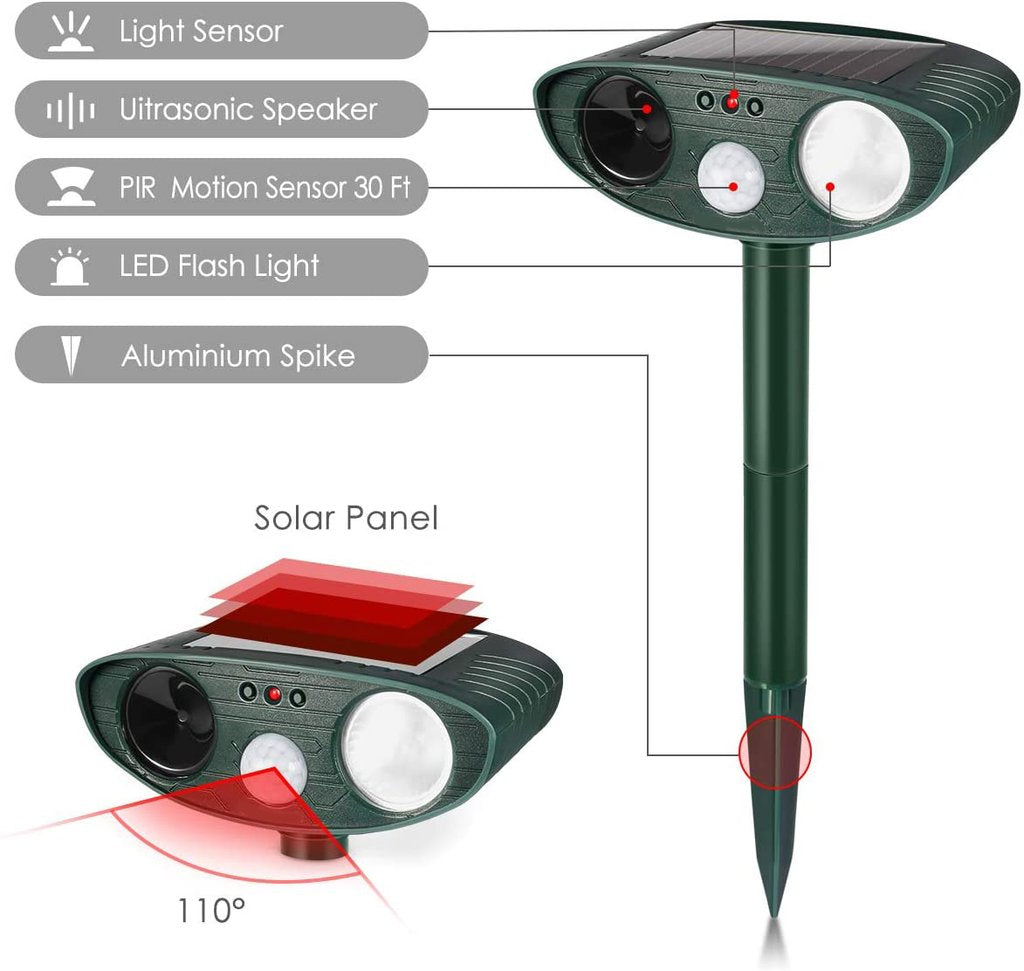 Ultrasonic Rabbit Repeller – Solar Powered and Flashing Light – Get Ri ...