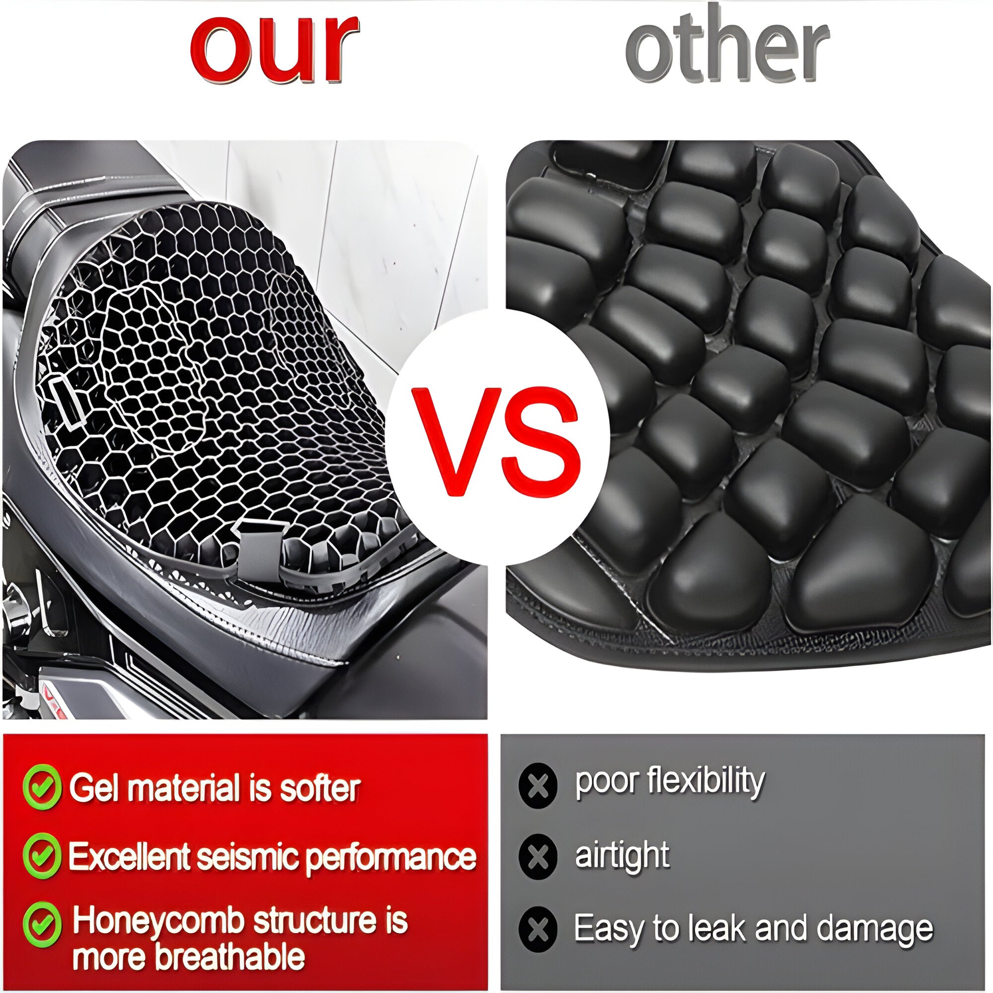 Motorcycle Gel Seat Pad for Long Distance Rides – Belro
