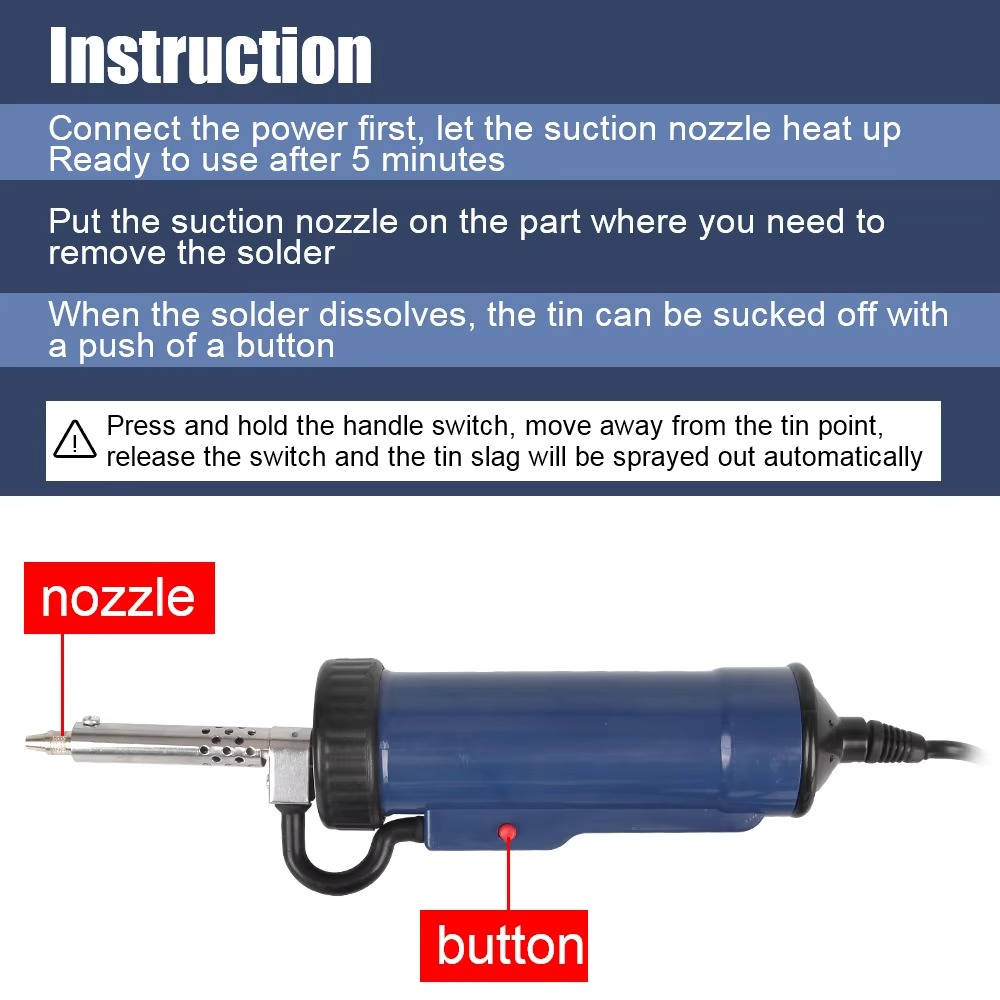 Desoldering Machine Tin Sucker Automatic Electric Solder With 3 Suctio ...
