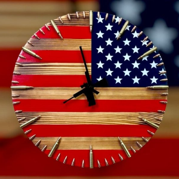 Handmade American Flag Clock | Handmade Patriotic Flag Bullet Clock – Belro