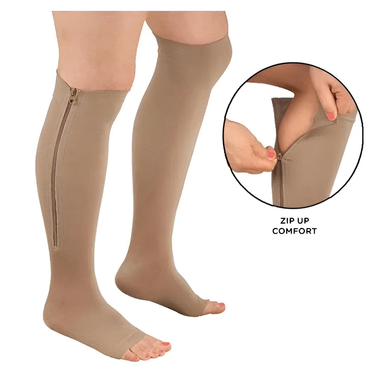 Compression Stocking Help Zippered Compression Socks Support Stockings 20-30 mmHg – Belro