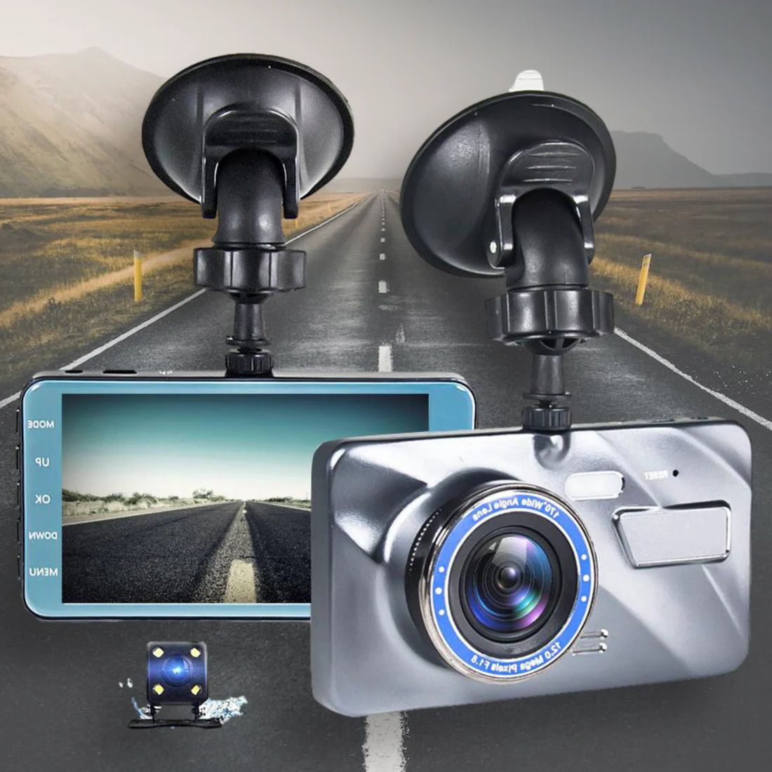 Wireless Front And Rear Dash Cam Dashboard Camera For Car With Night V ...