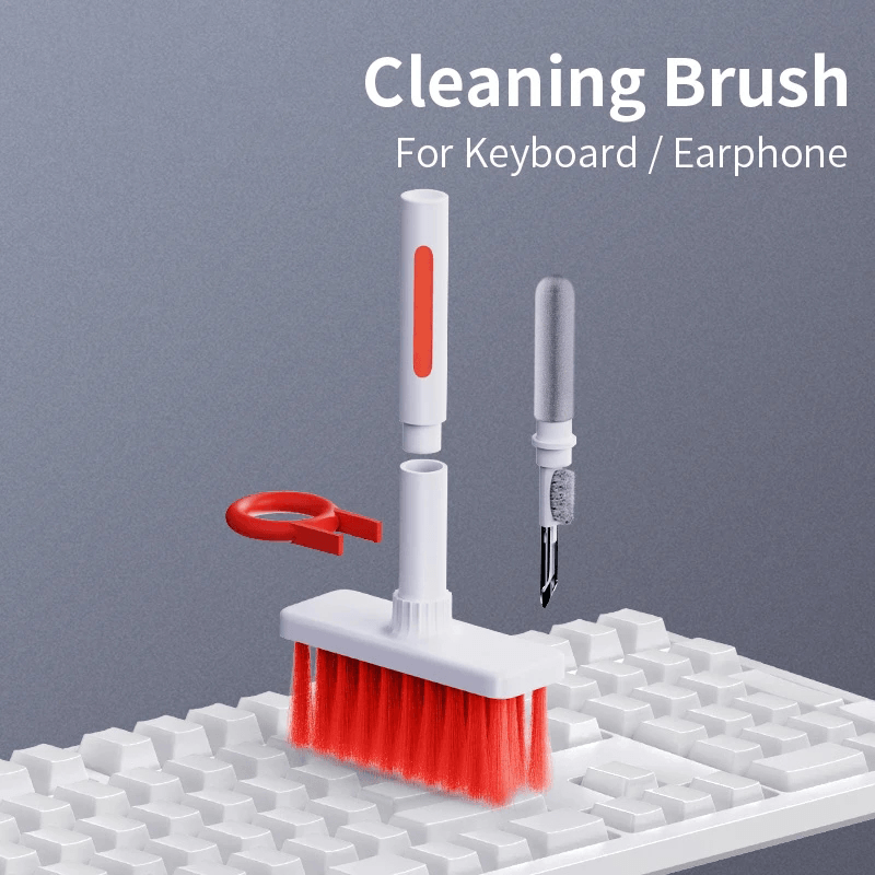 Five Tool Keyboard and Earphone Cleaning Pen with Bristles, Sponge, Brush, Pen Tip and Keycap Puller